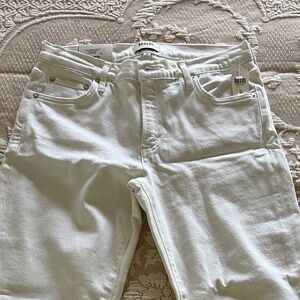 AGOLDE, size 28, white jeans, mid-rise straight, new with tags.